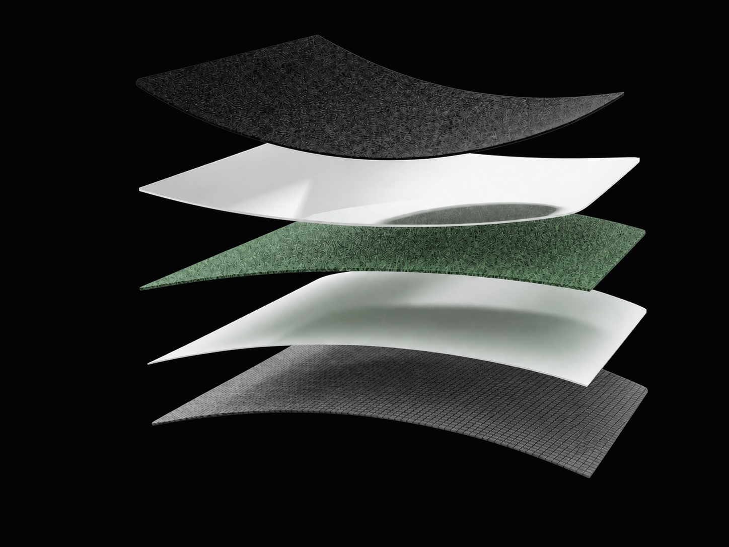 Exploded five-layer TX Window Film structure